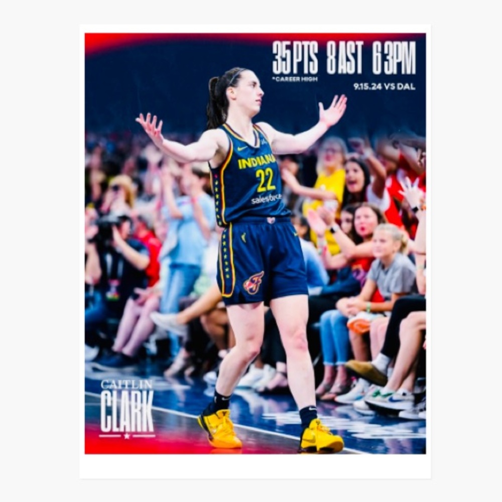 NEW CAITLIN CLARK ULTRA GLOSSY 8.5x11 ROOKIE INDIANA FEVER BASKETBALL POSTER SET